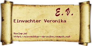 Einvachter Veronika névjegykártya